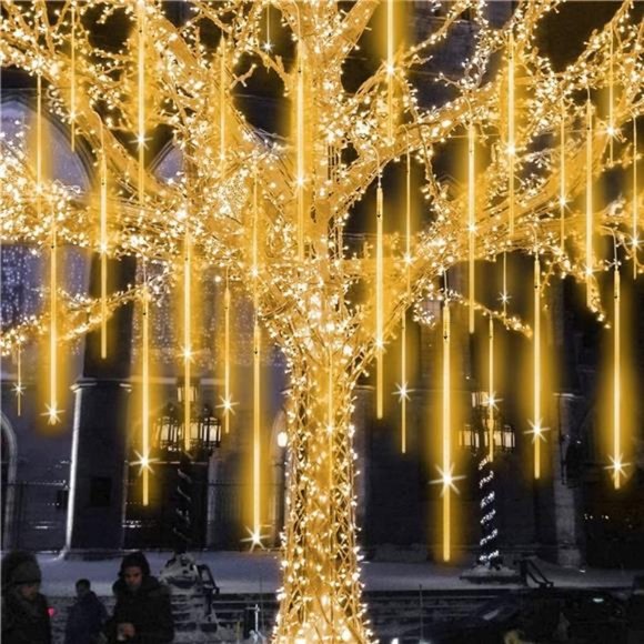 Holiday Outdoor Christmas Lights Warm White Meteor Shower Lights 5cm